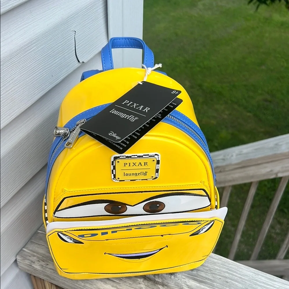 Loungefly Pixar Cars Bright Yellow Dinoco backpack - Picture 2 of 5